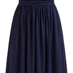 Womens V-Neck Midi Dress Ruched Short Sleeve Casual A Line Dresses