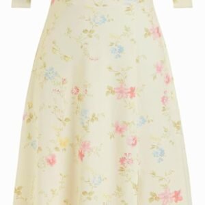 Sundresses for Women Floral Midi Boho Dresses Square Neck Bow Tie Cute Casual Dress Wedding Guest Dresses