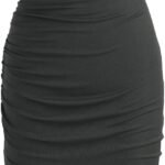 Bodycon Dresses for Women Mock High Neck Sleeveless Ruched Dresses Summer Cocktail Work Midi Dress Trendy