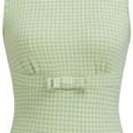 Gingham Tops for Women Plaid Going Out Tops Sleeveless Cute Tank Bow Summer Shirt