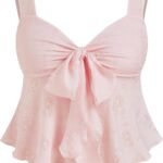 Cute Tank Tops for Women Plus Size Tops Tie Front Going Out Top Trendy Summer Outfits