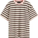 Women Striped Tops Oversized Loose Crew Neck T-Shirts Short Sleeve Casual Summer Tee Shirts