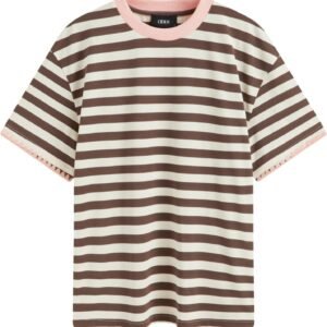 Women Striped Tops Oversized Loose Crew Neck T-Shirts Short Sleeve Casual Summer Tee Shirts