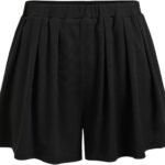 Women Shorts Elastic Waist Wide Leg Flowy Baggy Boxer Shorts Summer Vacation Boho Casual Outfits 2025