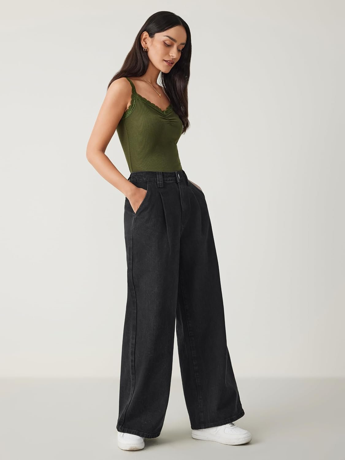 Jeans for Women High Waist Wide Leg Jeans Straight Leg Trousers Baggy Denim Pants with Pocket Oversized - Image 3