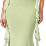 Formal Dresses for Women Wedding Guest Dresses Summer Maxi Dress Sleeveless Mesh Ruffle Cocktail Dress Elegant Outfits