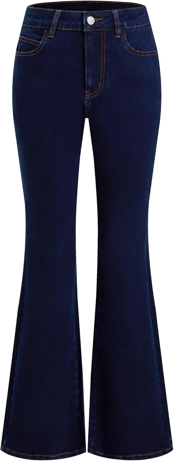 Women Stretchy Flare Leg Jeans Fashion Denim Pants