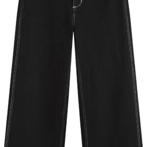 Wide Leg Jeans Women High Waisted Baggy Denim Pants Casual Loose Straight Trousers