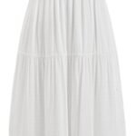 Dresses for Women Vacation Woven Collarless Lettuce Trim Knotted Maxi High Waist Beach Summer Dress
