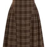 Plaid midi Dresses for Women Vintage A-Line Square Neck Sleeveless Casual Dress