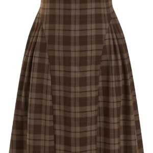 Plaid midi Dresses for Women Vintage A-Line Square Neck Sleeveless Casual Dress