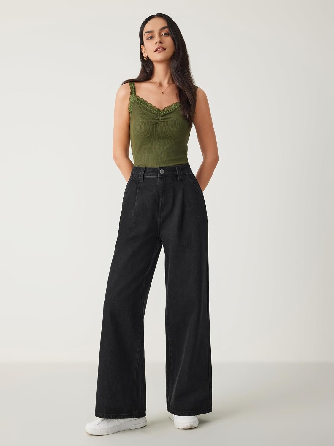 Jeans for Women High Waist Wide Leg Jeans Straight Leg Trousers Baggy Denim Pants with Pocket Oversized - Image 2