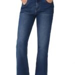 Women's Wide Leg Jeans High Waisted Flare Jeans Stretchy Bootcut Denim Pants Vintage Trendy