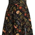 Women's Plus Size Dress Floral Fruit Square Neck Puff Sleeve Split Sun Dress Summer Midi Dresses Vacation Outfits
