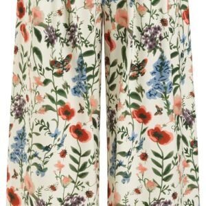 Womens Wide Leg Pants Floral Lightweight Elastic Waist Palazzo Pants Boho Summer Casual Fashion Outfits
