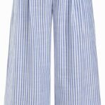 Palazzo Pants for Women Wide Leg Flowy Pants with Pockets Elastic Mid Waist Summer Beach Vacation Outfits Lightweight
