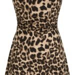 Women's Leopard Print Summer Going Out Square Neck Sleeveless Mini Dress 2026 Trendy