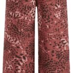 Leopard Pants for Women Wide Leg - Animal Print Jeans Casual Statement