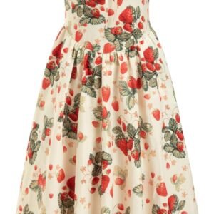Women's Strawberry Floral Maxi Dress Sleeveless Square Neck Flowy Milkmaid Dress Cottage Core Trendy Summer Outfits