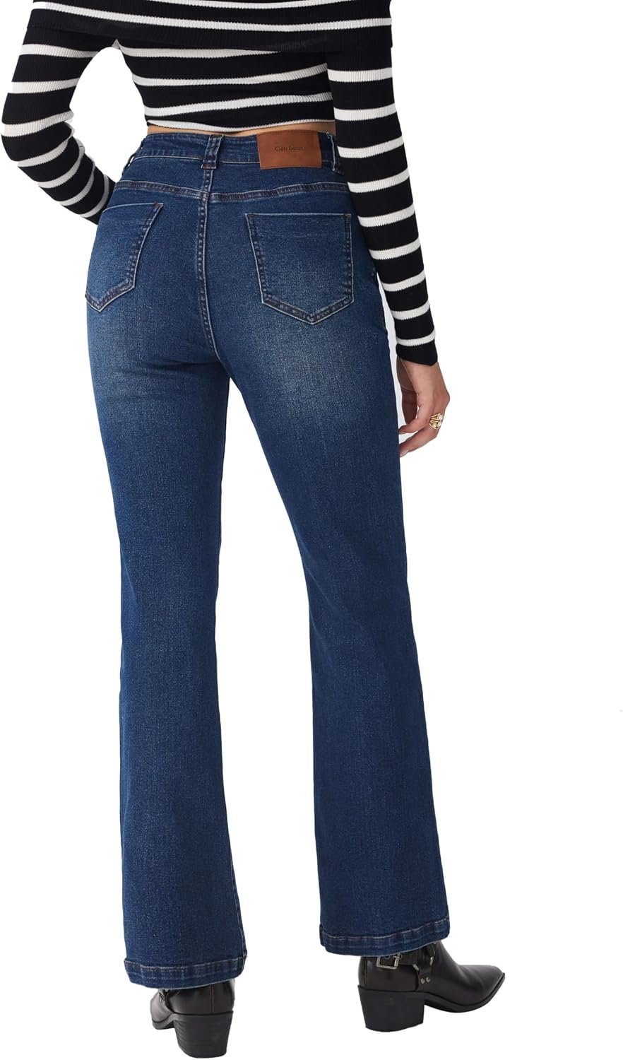 Women's Wide Leg Jeans High Waisted Flare Jeans Stretchy Bootcut Denim Pants Vintage Trendy - Image 4