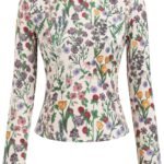 Women's Floral Knitted Long Sleeve Mock Neck Going Out Tops | Slim Fit, Fall Outfits, Trendy Clothes
