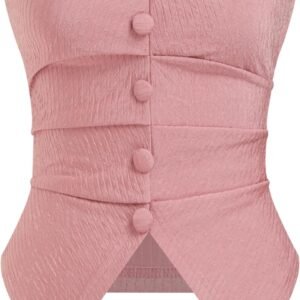 Going Out Tube Tops for Women Split Strapless Ruched Crop Tops Trendy Cute Summer Outfits Y2K
