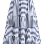Women's Strapless Dress with Pockets Tube Striped Long Midi Dresses A Line Beach Vacation Casual Summer Outfits