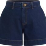 Jean Shorts for Women Denim Shorts with Pockets Mid Rise Stretchy Casual Jorts Trendy Summer Outfits Y2K
