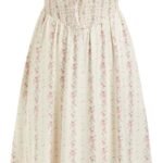 Womens Floral Summer Dresses Wedding Guest Dress Smocked Lace Square Neck Sleeveless Midi A Line Casual Sundress