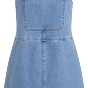 Womens Overall Dress with Pockets Denim Jumper Adjustable Strap Jean Dresses Loose Fit Summer Outfits