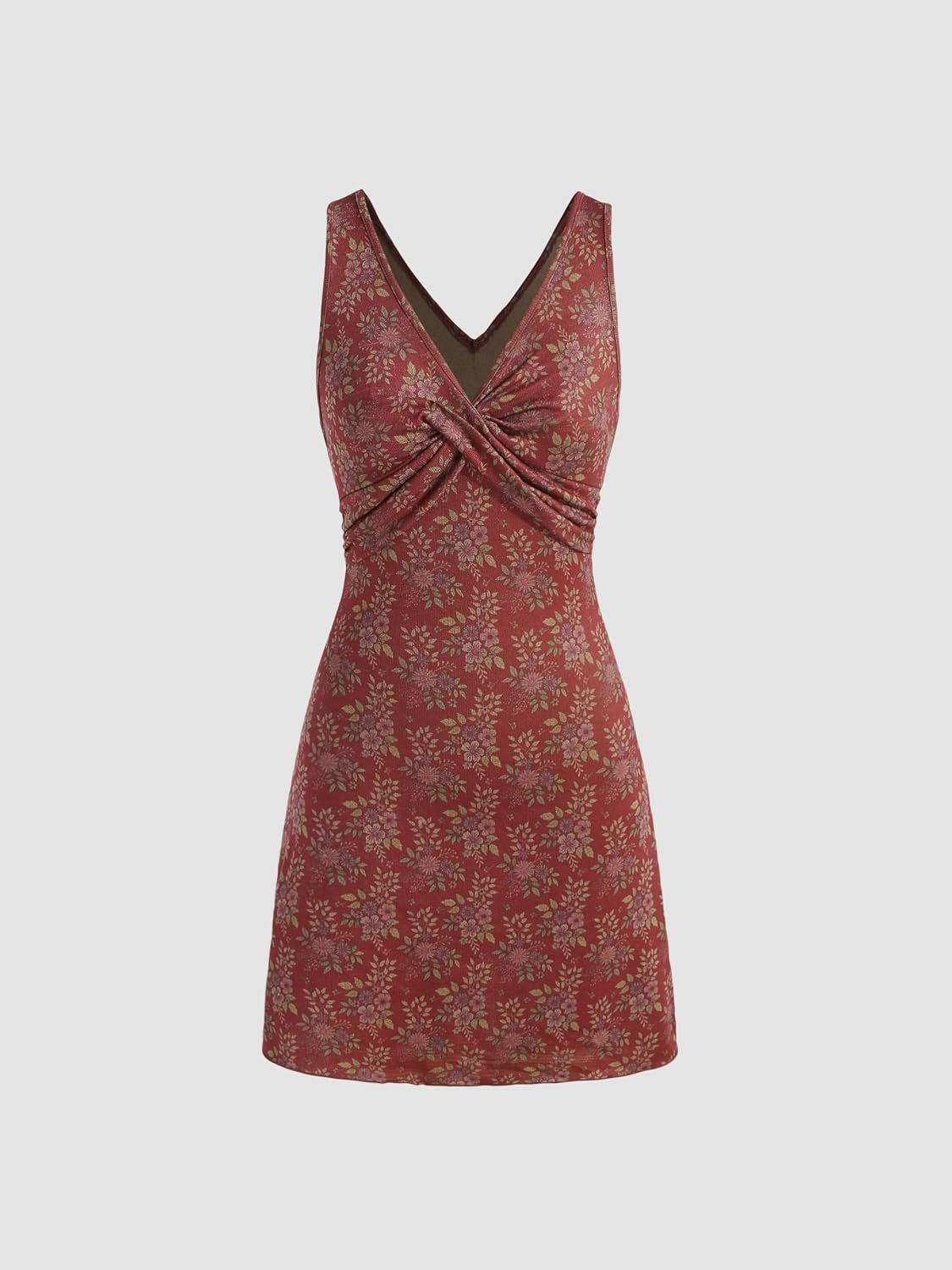 Women Summer Floral Dress V Neck Sleeveless Mini Dresses Casual Cute Short Sundress - Image 3