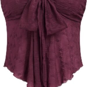 Summer Tube Tops for Women Floral Mesh Sheer Going Out Tops Cute Tie Front Strapless Flowy Top Trendy Y2K Outfits