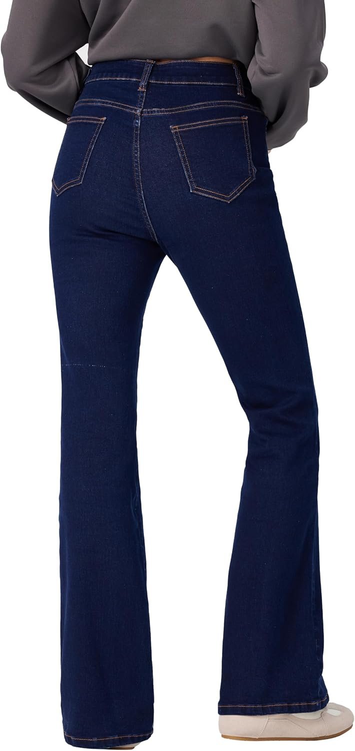 Women Stretchy Flare Leg Jeans Fashion Denim Pants - Image 2