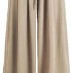 Palazzo Pants for Women Wide Leg Drawsting Elastic High Waisted Comfy Casual Flowy Pants with Pockets