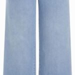 Women's Wide Leg Jeans Wrap High Waisted Baggy Boyfriend Jeans with Pockets Trendy Denim Pants