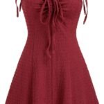 Women Summer Mini Dresses Cute Short Sundress Casual Tie Strap Sleeveless Dress