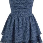 Women's Summer Cocktail Dress - Tube Ruched Ruffle Mini Dress | Strapless, Country Concert, Western Cowgirl Outfits