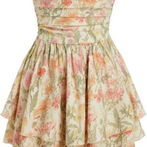 Women's Summer Cocktail Dress - Tube Ruched Ruffle Mini Dress | Strapless, Country Concert, Western Cowgirl Outfits
