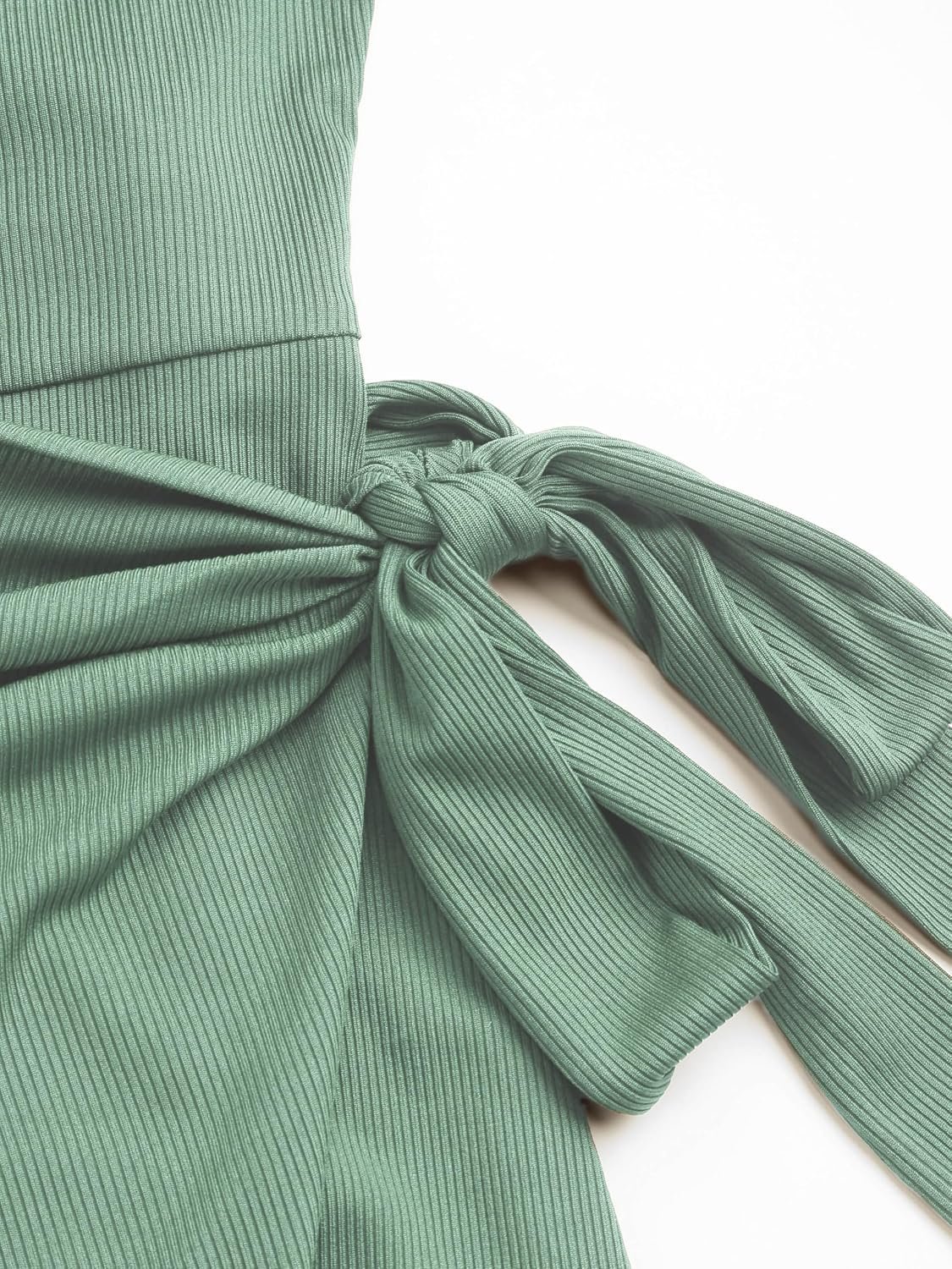 Women's Sleeveless Summer Dress Casual Wrap Bodycon Ruched Dress Tie Waist Beach Mini Dresses - Image 2